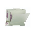 Smead Recycled Pressboard Classification Folders with SafeSHIELD Fasteners, 2/5-Cut Tab, Legal Size, Gray/Green, 25/Box (19980)