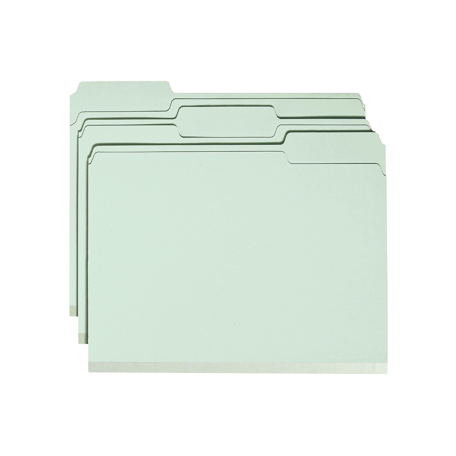 Smead Pressboard Classification Folders with SafeSHIELD Fasteners, 1/3-Cut Tab, Letter Size, Gray/Green, 25/Box (14931)
