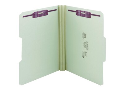 Smead Pressboard Classification Folders with SafeSHIELD Fasteners, 1/3-Cut Tab, Letter Size, Gray/Gr