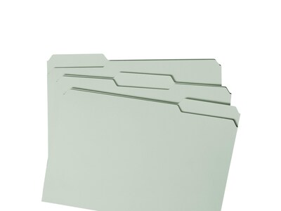 Smead Pressboard Classification Folders with SafeSHIELD Fasteners, 1/3-Cut Tab, Legal Size, Gray/Green, 25/Box (19934)