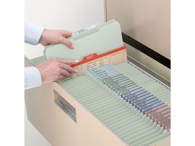 Smead Pressboard Classification Folders with SafeSHIELD Fasteners, 2/5-Cut Tab, Letter Size, Gray/Gr