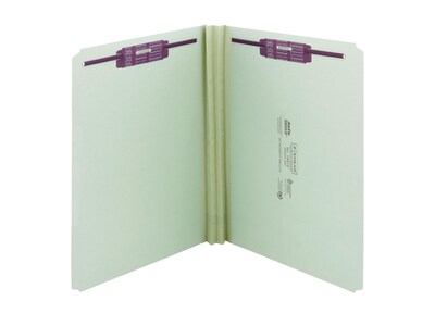 Smead Heavy Duty Pressboard Classification Folders, Straight-Cut Tab, Letter Size, Gray/Green, 25/Box (14910)