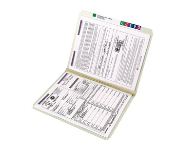 Smead Heavy Duty Pressboard Classification Folders, Straight-Cut Tab, Letter Size, Gray/Green, 25/Box (14910)