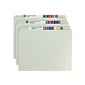 Smead Heavy Duty Pressboard Classification Folders, Straight-Cut Tab, Letter Size, Gray/Green, 25/Box (14910)