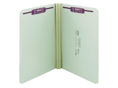Smead 60% Recycled Pressboard Classification Folders, Straight-Cut Tab, Legal Size, Gray/Green, 25/Box