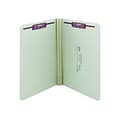 Smead Pressboard Classification Folders with SafeSHIELD Fasteners, Straight-Cut Tab, Legal Size, Gra