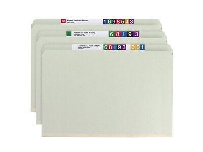 Smead 60% Recycled Pressboard Classification Folders, Straight-Cut Tab, Legal Size, Gray/Green, 25/Box