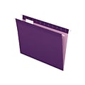 Pendaflex Reinforced Hanging File Folders, 1/5 Tab, Letter Size, Violet, 25/Box (PFX 4152 1/5 VIO)