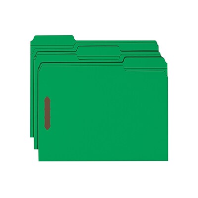 Smead Card Stock Classification Folders, Reinforced 1/3-Cut Tab, Letter Size, Green, 50/Box (12140)