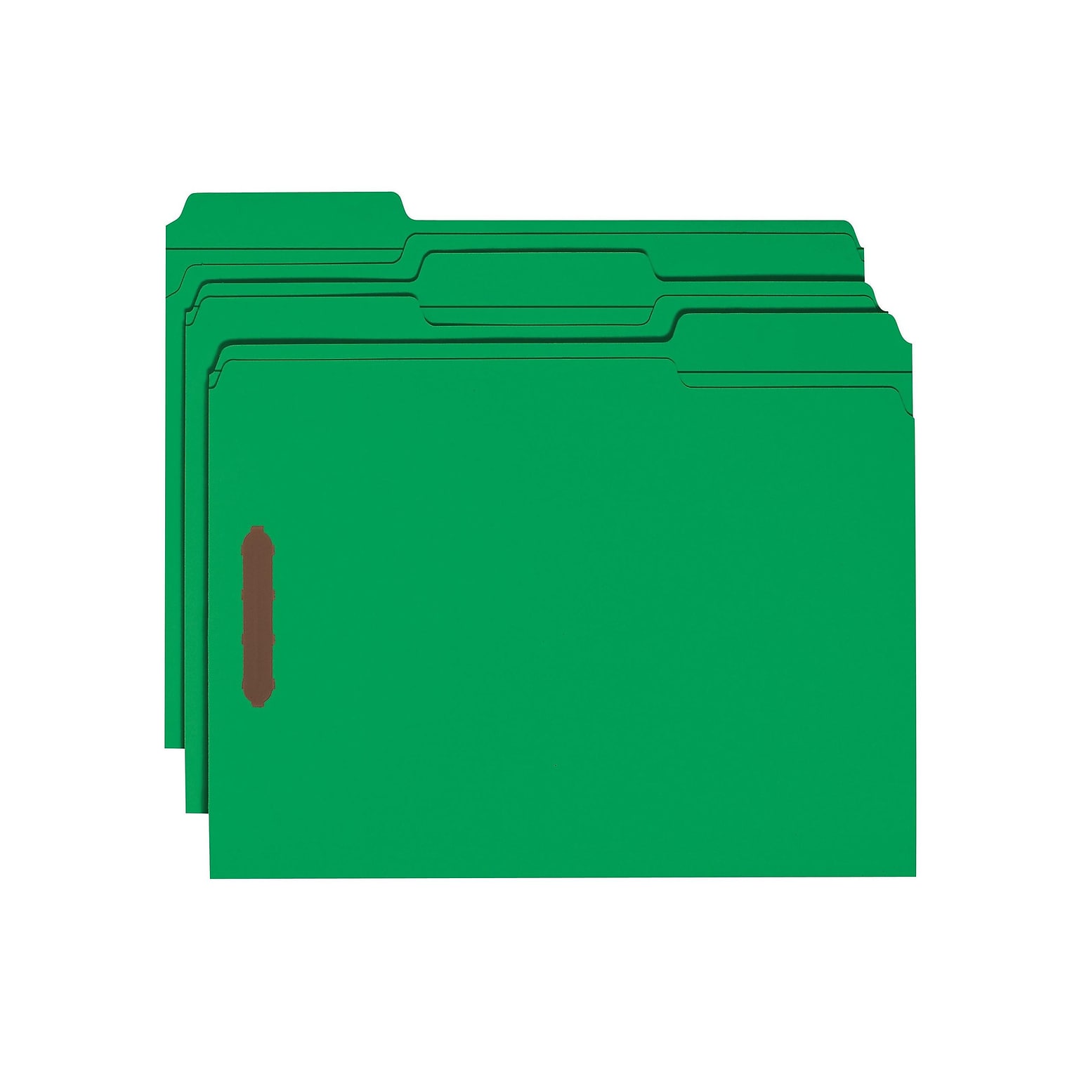 Smead Fastener File Folders, 2 Fasteners, Reinforced 1/3-Cut Tab, Letter Size, Green, 50/Box (12140)