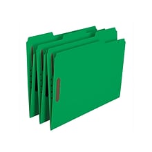 Smead Fastener File Folders, 2 Fasteners, Reinforced 1/3-Cut Tab, Letter Size, Green, 50/Box (12140)