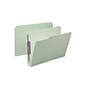 Smead Pressboard Classification Folders with SafeSHIELD Fasteners, 1/3-Cut Tab, Letter Size, Gray/Green, 25/Box (14944)