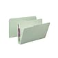 Smead Pressboard Classification Folders with SafeSHIELD Fasteners, 1/3-Cut Tab, Legal Size, Gray/Green, 25/Box (19944)