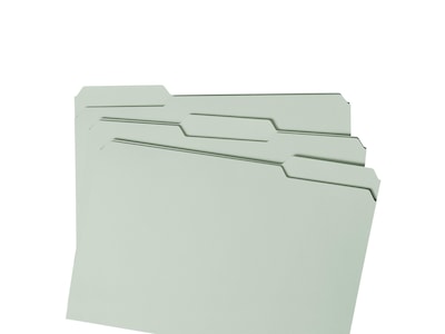 Smead Pressboard Classification Folders with SafeSHIELD Fasteners, 1/3-Cut Tab, Legal Size, Gray/Green, 25/Box (19944)