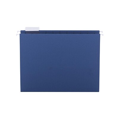 Smead Hanging File Folders, 1/5-Cut Adjustable Tab, Letter Size, Navy Blue, 25/Box (64057)