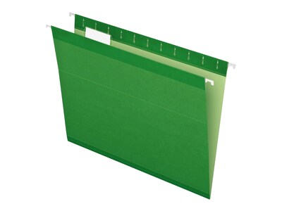 Pendaflex Reinforced Hanging File Folders, 1/5 Tab, Letter Size, Bright Green, 25/Box (PFX 4152 1/5