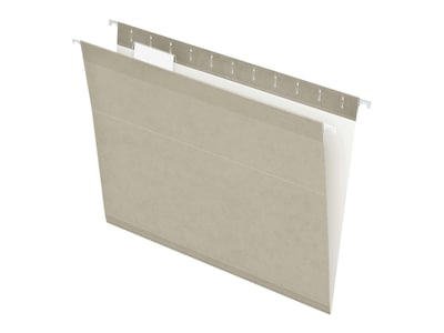 Pendaflex Reinforced Hanging File Folders, 1/5 Tab, Letter Size, Gray, 25/Box (PFX 4152 1/5 GRA)