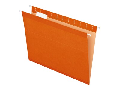 Pendaflex Reinforced Hanging File Folders, 1/5 Tab, Letter Size, Orange, 25/Box (PFX 4152 1/5 ORA)