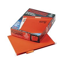 Pendaflex Reinforced Hanging File Folders, 1/5 Tab, Letter Size, Orange, 25/Box (PFX 4152 1/5 ORA)