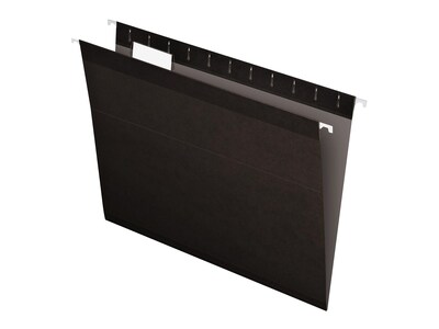 Pendaflex Reinforced Hanging File Folders, 1/5 Tab, Letter Size, Black, 25/Box (PFX 4152 1/5 BLA)