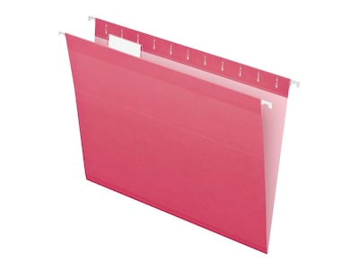 Pendaflex Reinforced Hanging File Folders, 1/5 Tab, Letter Size, Pink, 25/Box (PFX 4152 1/5 PIN)