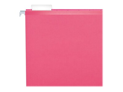 Pendaflex Reinforced Hanging File Folders, 1/5 Tab, Letter Size, Pink, 25/Box (PFX 4152 1/5 PIN)