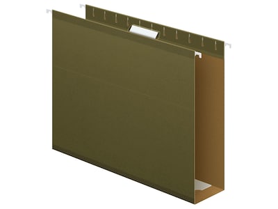 Pendaflex Reinforced Hanging File Folders, Extra Capacity, 5-Tab, Letter Size, Standard Green, 25/Bo