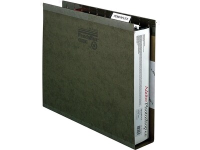 Pendaflex Reinforced Hanging File Folders, Extra Capacity, 5-Tab, Letter Size, Standard Green, 25/Box (PFX 04152x3)