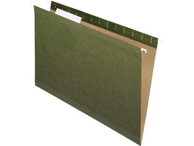 Pendaflex Reinforced Hanging File Folders, Legal Size, Standard Green, 25/Box (PFX 4153 1/3)