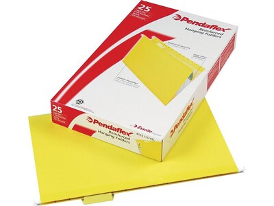 Pendaflex Recycled Hanging File Folders, Legal Size, Yellow, 25/Box (PFX 4153 1/5 YEL)