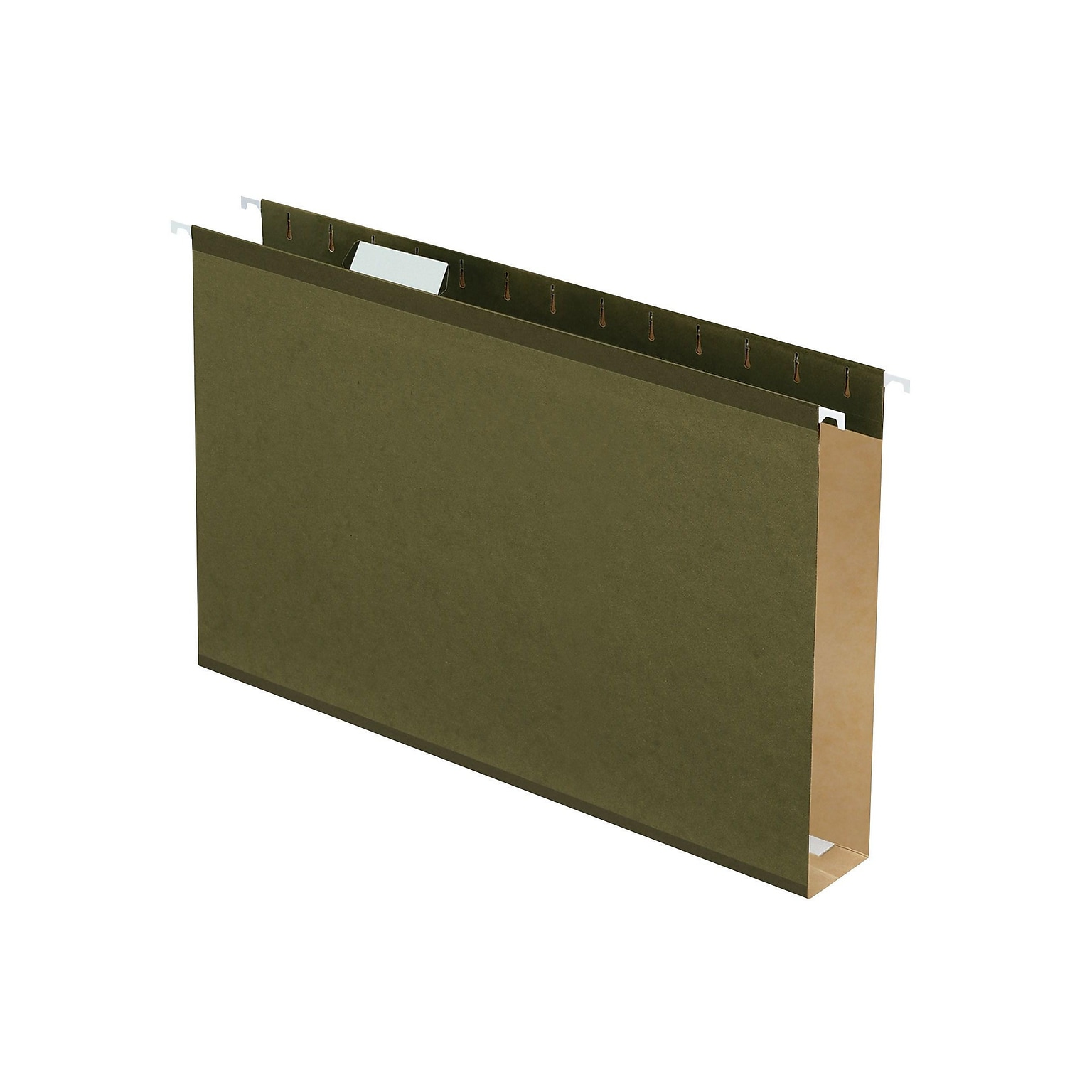 Pendaflex Reinforced Hanging File Folders, Extra Capacity, 5-Tab, Legal Size, 2 Expansion, Standard Green, 25/Box (PFX 04153x2)