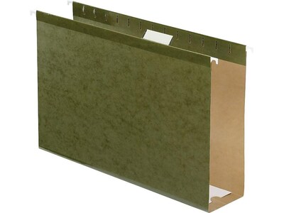 Pendaflex Reinforced Hanging File Folders, Extra Capacity, 5-Tab, Legal Size, Standard Green, 25/Box (PFX 04153x3)