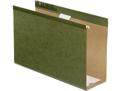 Pendaflex Reinforced Hanging File Folders, Extra Capacity, 5-Tab, Legal Size, Standard Green, 25/Box (PFX 04153x4)