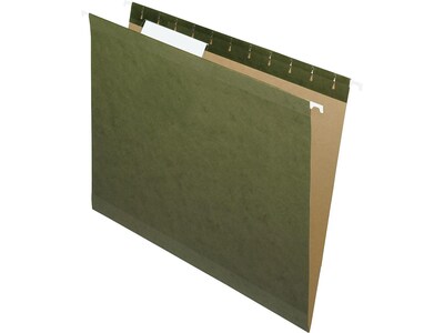 Pendaflex Hanging File Folders, 1/3-Cut Tab, Letter Size, Standard Green, 25/Box (PFX 4152 1/3)