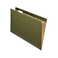 Pendaflex Reinforced Hanging File Folders, 1/5-Cut Tab, Legal Size, Standard Green, 25/Box (PFX 4153