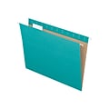 Pendaflex Recycled Hanging File Folders, Letter Size, Aqua, 25/Box (PFX 81616)