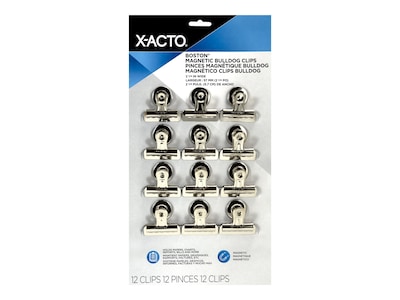 X-ACTO #2 Bulldog Magnetic Clips, Metallic, 12/Box (2027)