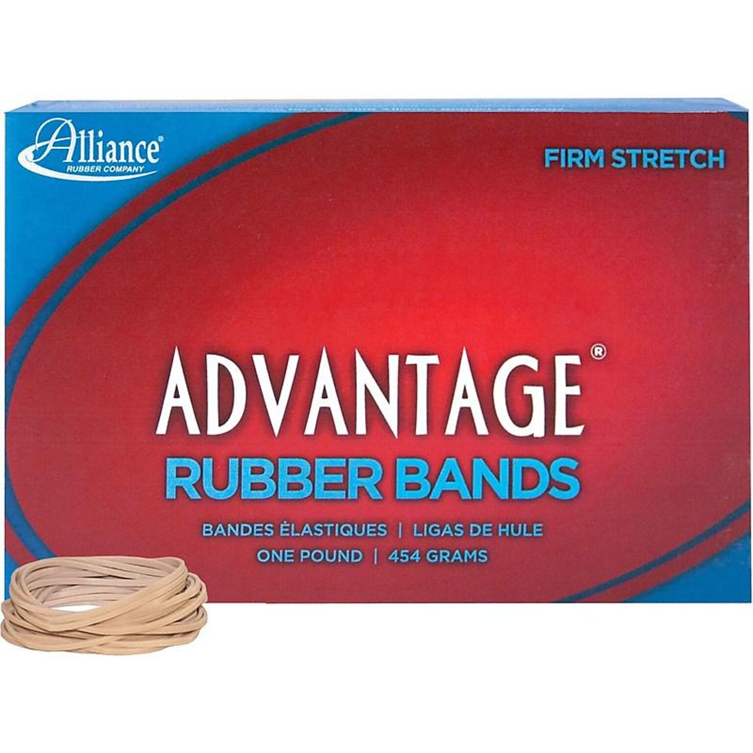 Alliance Rubber Advantage Multi-Purpose #14 Rubber Bands, 2 x 0.0625, Natural Crepe, 2250/Pack (26145)