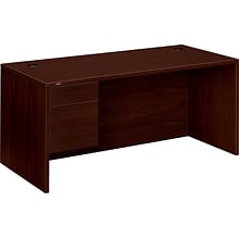 HON® 10500 Series 66 Single Pedestal Desk, Mahogany (H10584LNN) NEXT2019 NEXTExpress