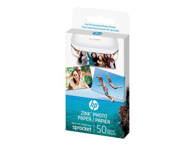 HP Glossy Zink Photo Paper, 2 x 3, 50/Pack (1DE39A)