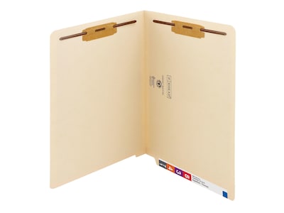 Smead Shelf-Master Classification Folders with Reinforced Straight-Cut Tab, Letter Size, Manila, 50/