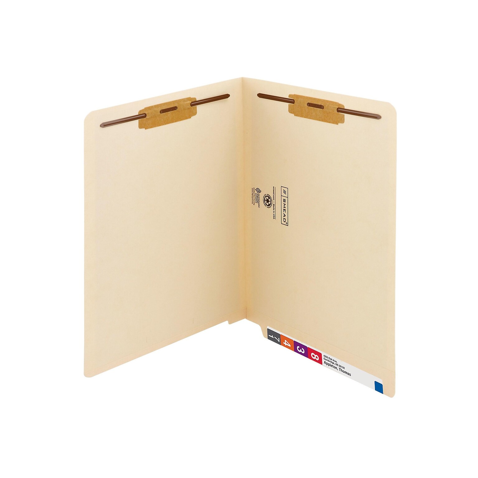 Smead Shelf-Master Classification Folders with Reinforced Straight-Cut Tab, Letter Size, Manila, 50/Box (34215)