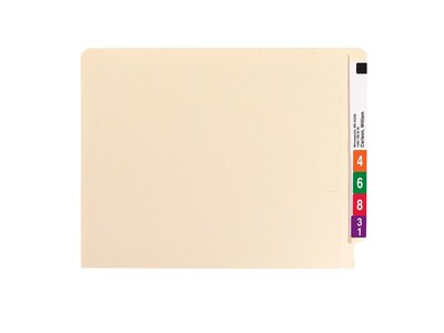 Smead Shelf-Master Classification Folders with Reinforced Straight-Cut Tab, Letter Size, Manila, 50/Box (34215)