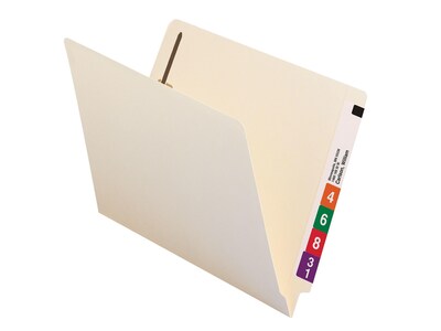 Smead Shelf-Master Classification Folders with Reinforced Straight-Cut Tab, Letter Size, Manila, 50/Box (34215)