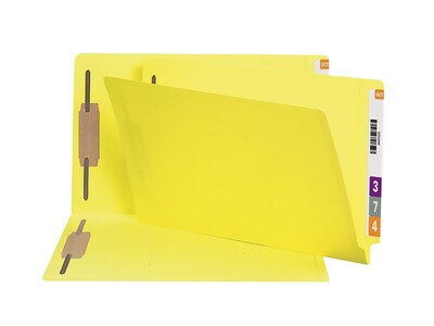 Smead End Tab Classification Folders, Shelf-Master Reinforced Straight-Cut Tab, Legal Size, Yellow,
