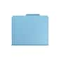 Smead Heavy Duty Pressboard Classification Folders with SafeSHIELD Fasteners, 1/3-Cut Tab, Letter Size, Blue, 25/Box (14937)