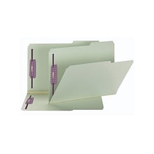 Smead Pressboard Classification Folders with SafeSHIELD Fasteners, 2/5-Cut Tab, Legal Size, Gray/Gre