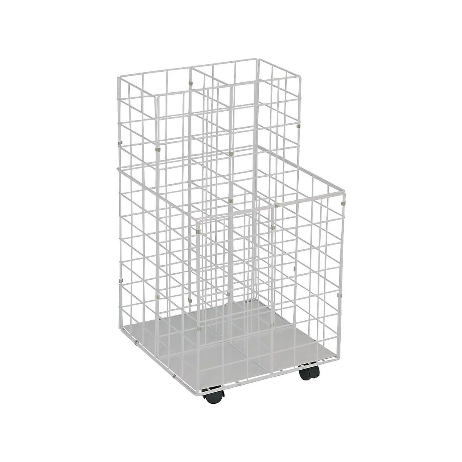 Safco Wire Mobile File Cart with Swivel Wheels, White (3084)