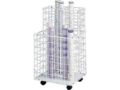 Safco Wire Mobile File Cart with Swivel Wheels, White (3084)