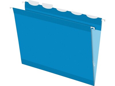 Pendaflex Ready-Tab Hanging File Folders, 1/5-Cut Tab, Letter Size, Blue, 25/Box (PFX 42622)